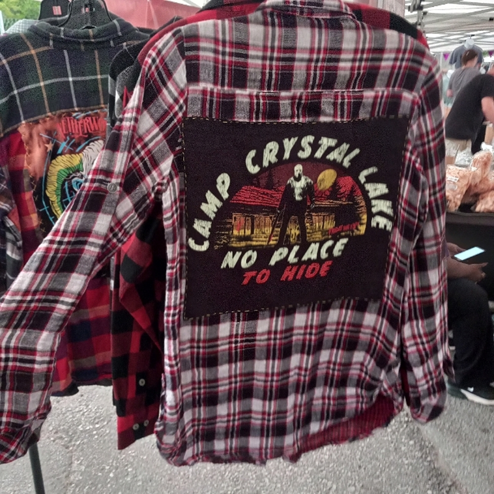 Camp crystal lake Custom Horror fandom Fri 13th stoned flannel!
